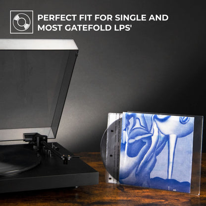 BIG FUDGE 25x Vinyl Record Sleeves 12" LP - Durable & Wrinkle-Free Outer Sleeves - Crystal Clear & High-Density Polypropylene - 3 mil Thick, 12.75” x 12.75” - Fits Most Gatefolds and Double LPs