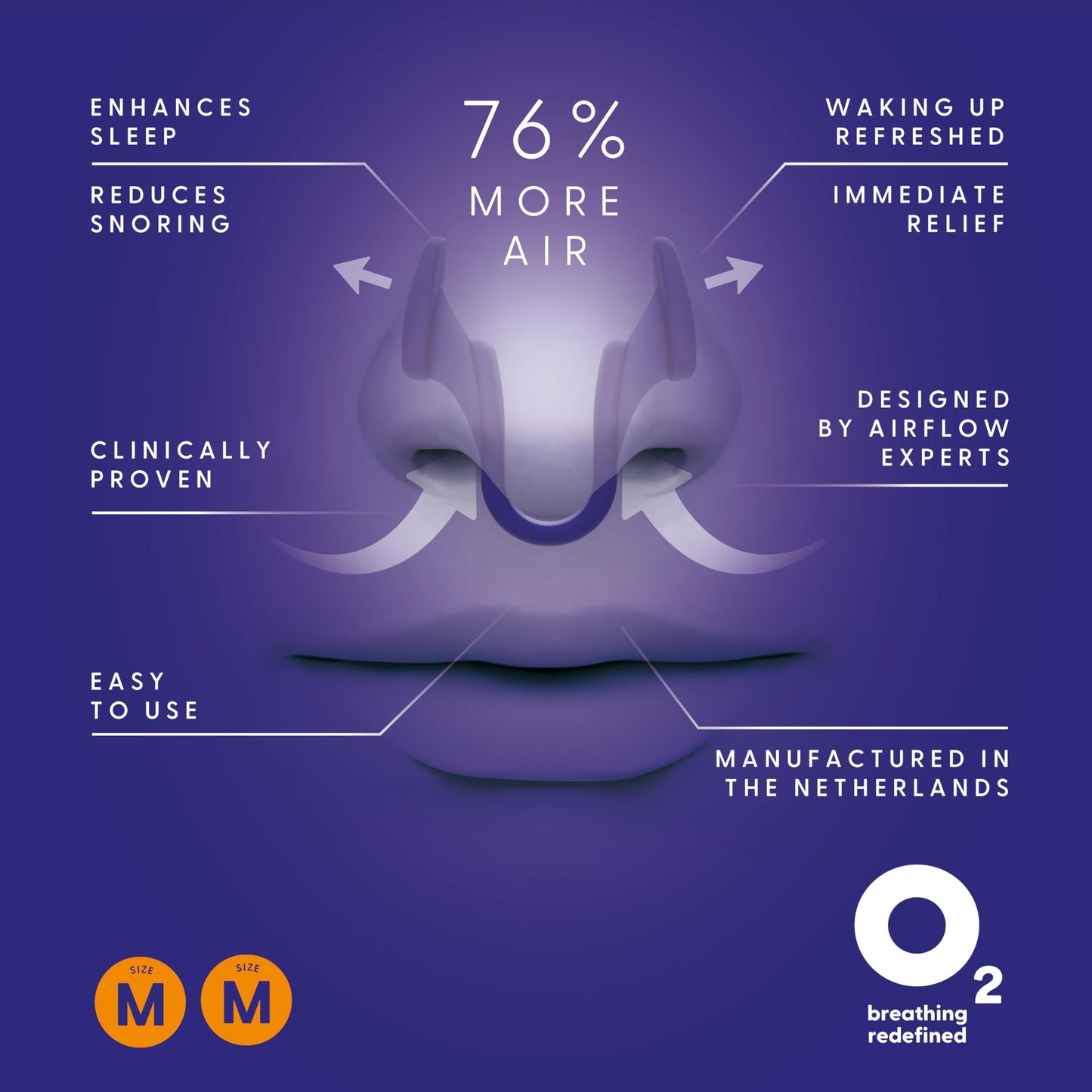 AIRMAX Nasal dilators for Sleeping - 76% More Airflow - Anti snoring Devices - Breathe Freely Through The Nose - Sinus Relief, Relief and snoring Solution - 2X Medium Orange - 6 Month Relief
