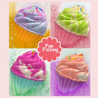 Bath Bombs for Kids with Surprise Jewelry Inside, 8 Cupcake Bath Bombs for Girls Gift Set, Handmade Fizzes Balls with Rich Bubble Bath, Ideal for Chrildren Birthday Christmas