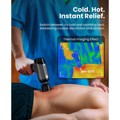 BOB AND BRAD T2 Pro Massage Gun with Heat and Cold, Deep Tissue Percussion Massager Gun, Muscle Massager, Electric Back Massagers for Professional Athletes Home Gym, FSA and HSA Eligible