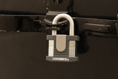 BRINKS - 50mm Commercial Laminated Steel Keyed Padlock - Solid Steel Body with Boron Steel Shackle, Chrome