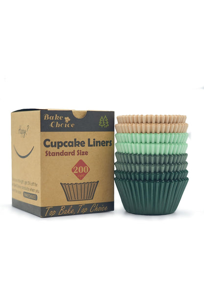 Bake Choice Cupcake Liners 200 Pcs Muffin Liners Standard Cupcake Wrappers, CupCake Liners, Food Grade Cupcake Liners, Greaseproof Parchment Muffin Liners Calyx Series