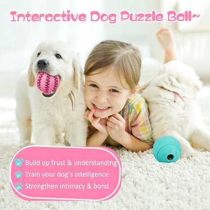 HIPPIH Dog Puzzle Toys & Interactive Toys for Large & Small Dogs - IQ Training, Chewing, Teeth Cleaning & Treat Dispensing - 2 Pack