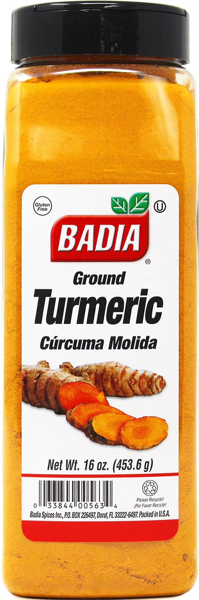 Badia Ground Turmeric Powder, 16 oz - Premium Curcuma Seasoning for Cooking, Golden Flavor & Rich Aroma