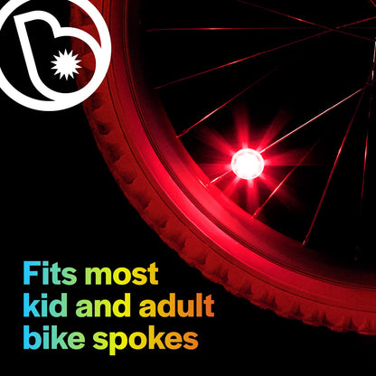 Brightz Bike Wheel Lights (Orbit 2-Pack Red) LED Bicycle Light Kids Bike Accessories Decorations Christmas Xmas Gift Present Stocking Stuffer for Grandson Granddaughter Idea for Boys Girls Tweens