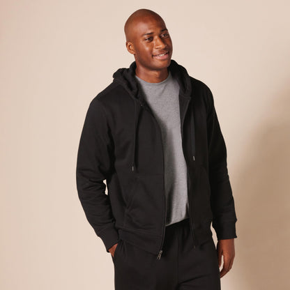 Amazon Essentials Men's Full-Zip Fleece Hoodie (Available in Big & Tall), Black, X-Large