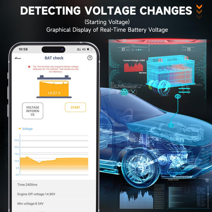 ANCEL BD200 OBD2 Scanner Bluetooth - Code Reader & Check Engine Diagnostic Scan Tools with Car Battery Test, Exclusive App On iOS & Android, Wireless OBDII Adapter Works for 1996 & Newer Vehicles