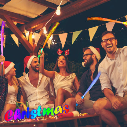 BouQuw 25 Pack Glow Sticks Mardi Gras Party Supplies ,Glow in the Dark Party Supplies,3 Models Flashing Sticks, Fiber Optic Wands Light up Sticks Fit Wedding Birthday Easter valentine's day