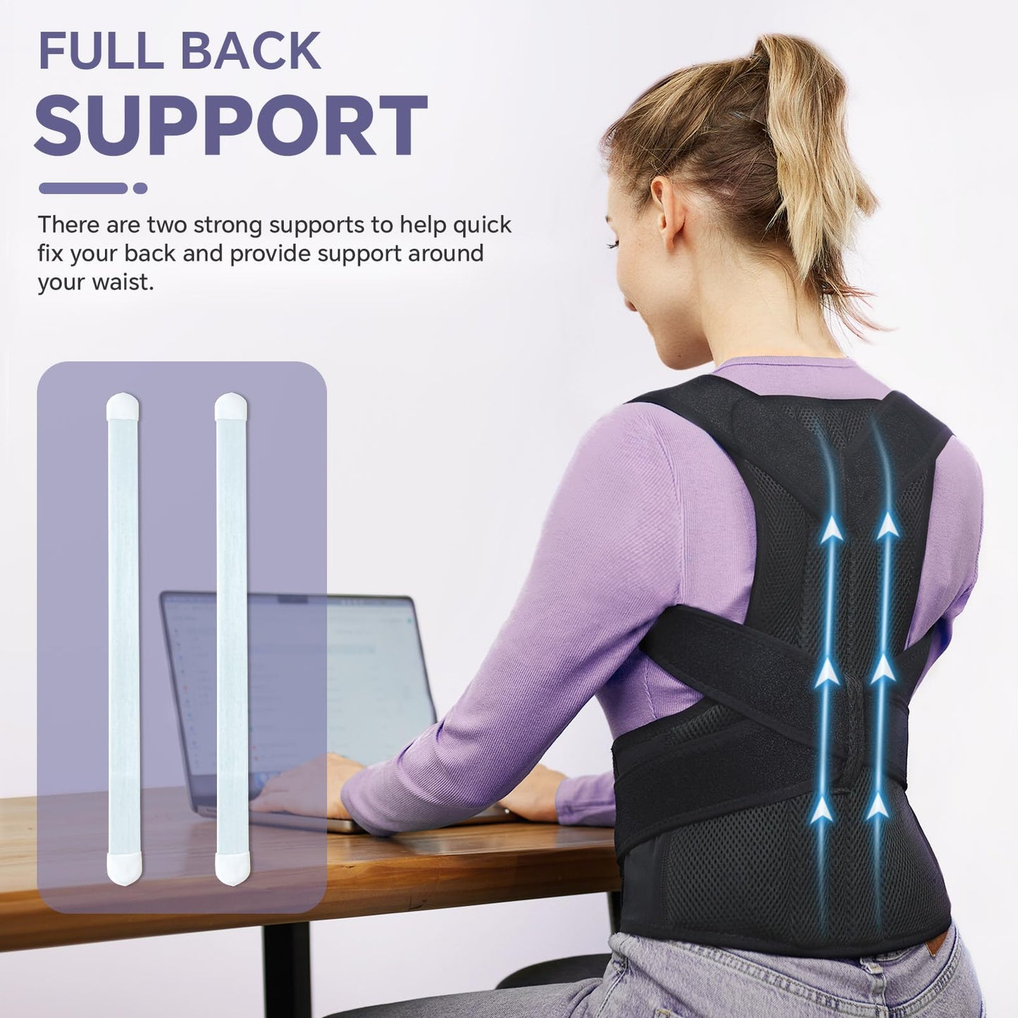 Back Brace for Women and Men Posture Corrector with Adjustable Lumbar Support - Shoulder Upper Lower Back Pain Relief for Hunchback Scoliosis Sciatica - Breathable Design (31.5’’-35.5’’)
