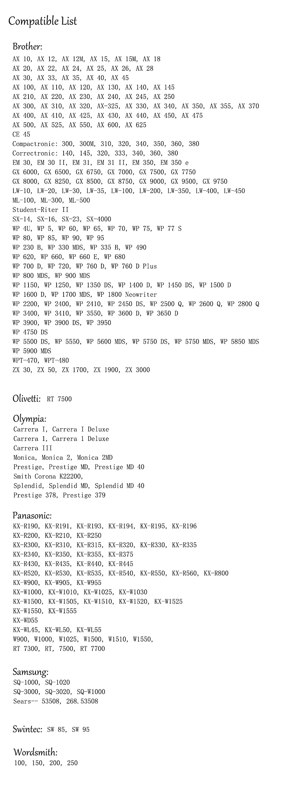 Bigger Replacement for Brother 1030 Correctable Ribbon Used with Brother All AX, GX, ML, SX, WPT, ZX Series and Models, 4 Pack, Black