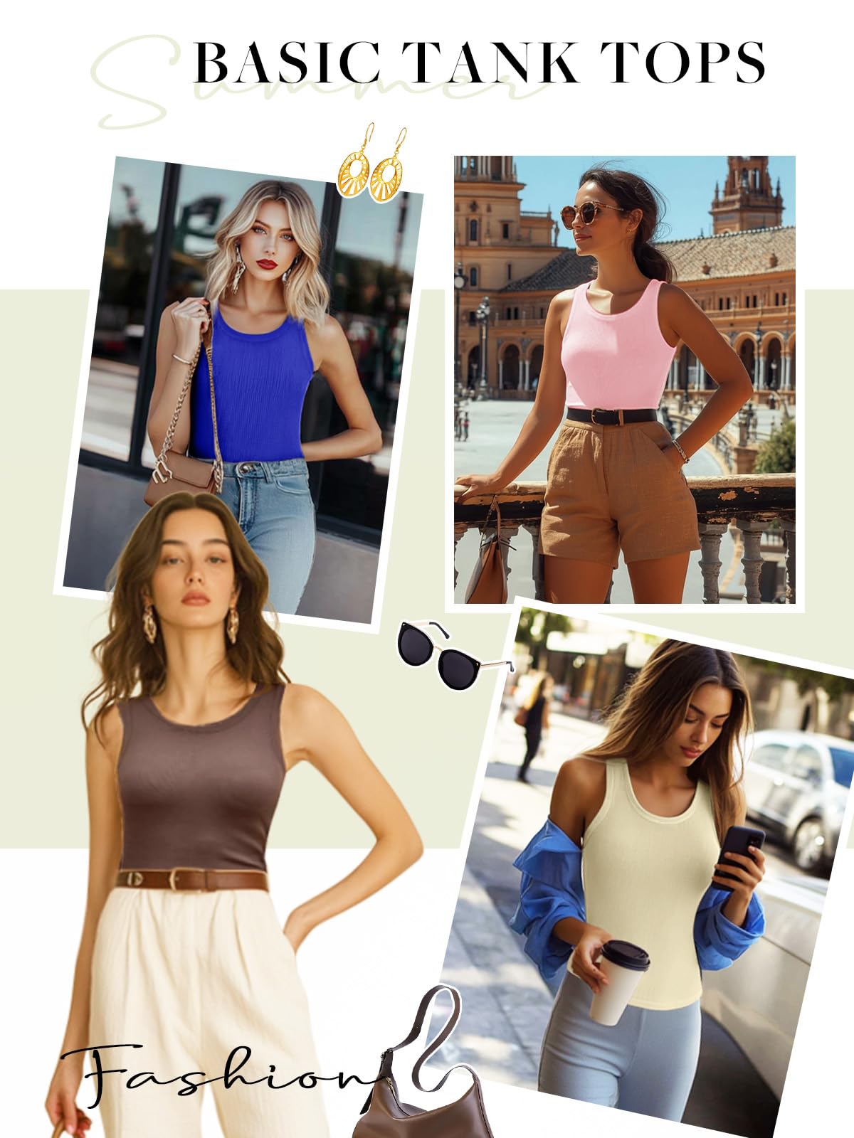 HWOKEFEIYU Womens Casual Tank Tops Scoop Neck Stretch Slim Sexy Basic Sleeveless Racerback Tops(True Blue,Small)