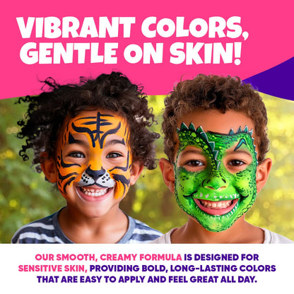 Blue Squid Face Paint Crayons for Kids - 42pcs XL Non-Toxic, Washable Body Paint Crayons - Our Face Painting Kit Makeup Sticks are Easy to Use, Safe for Sensitive Skin and Perfect for a Kids Party