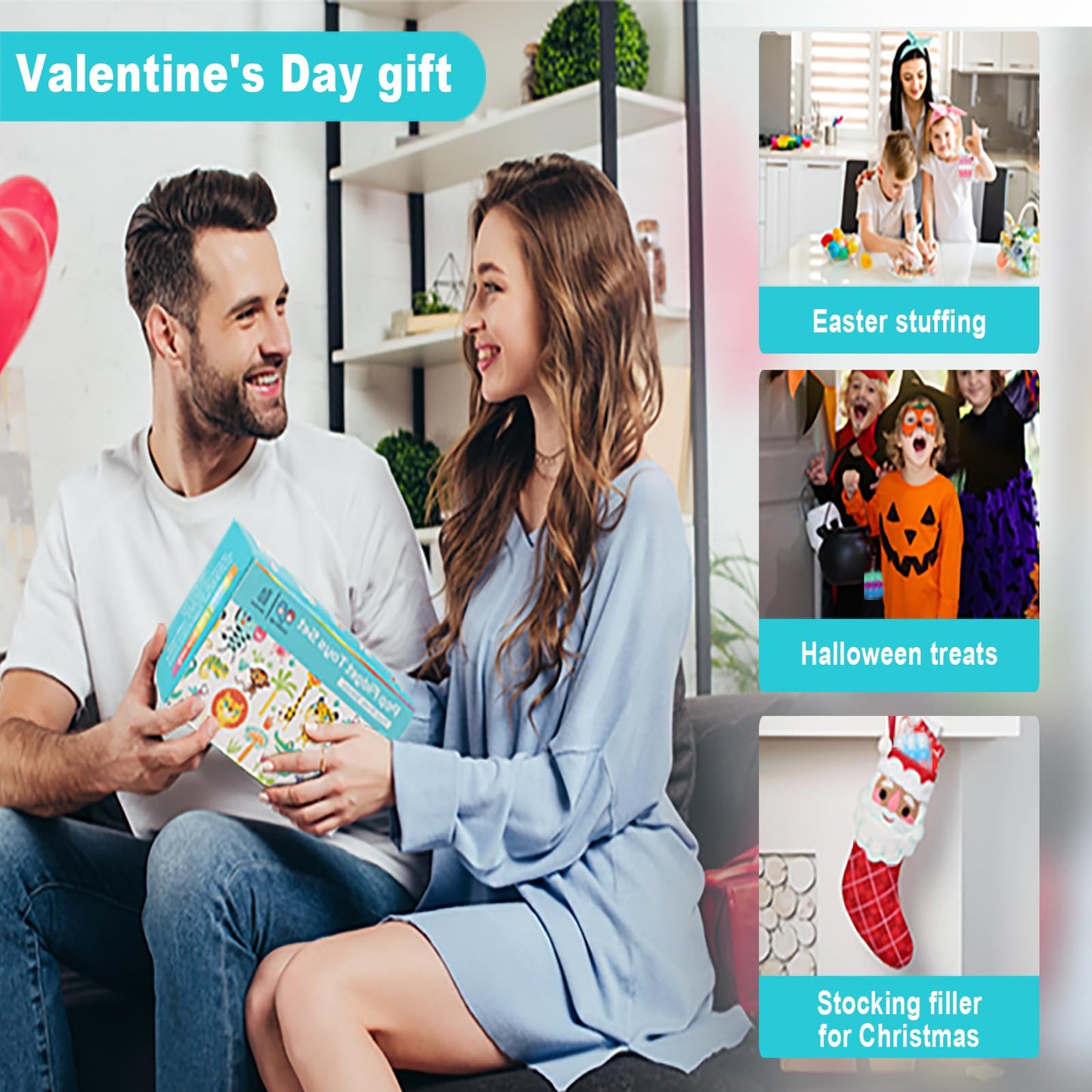 57PCS Party Favors for Kids, Fidget Toys Bulk Its Birthday Party Favors for Toddlers, Small Classroom Prizes Box Fidgets Toys, Goodie Bag Stuffers, Treasure Chest, Bubbles Poppers