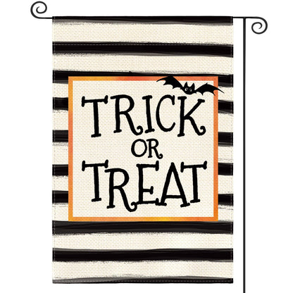 AVOIN colorlife Trick or Treat Garden Flag 12 x 18 Inch Double Sided Outside, Halloween Holiday Yard Outdoor Flag