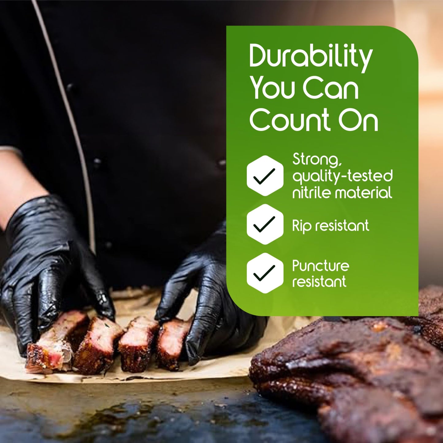 Inspire HEAVY DUTY 6Mil ORIGINAL Quality Stretch Nitrile Gloves Black Disposable Latex Free | Medical, Exam, Food, Industrial, Mechanic Tattoo (6Mil Black, Medium)