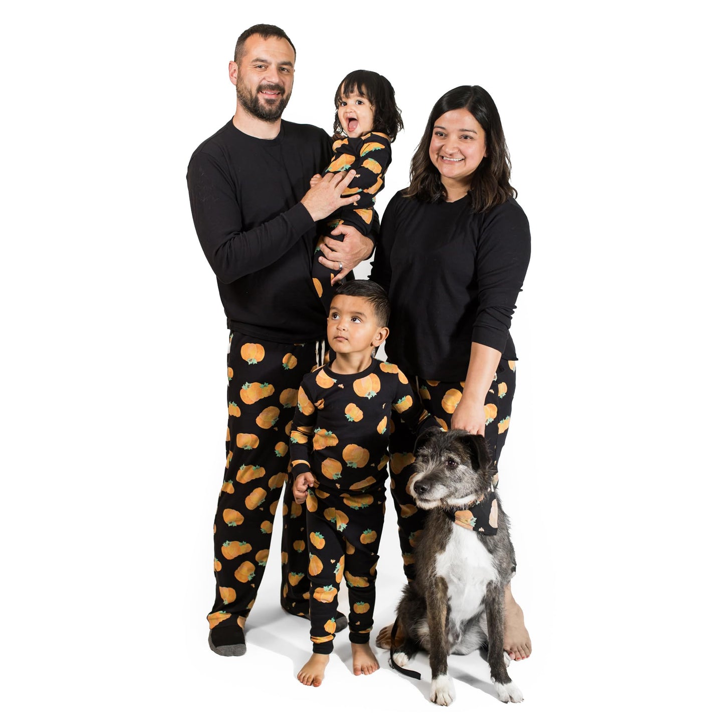 Burt's Bees Baby Baby 2-Piece Family Christmas Pajamas Matching Sets-Organic Cotton PJs for Kids, Toddlers, Adults, Midnight Pumpkins, 3T