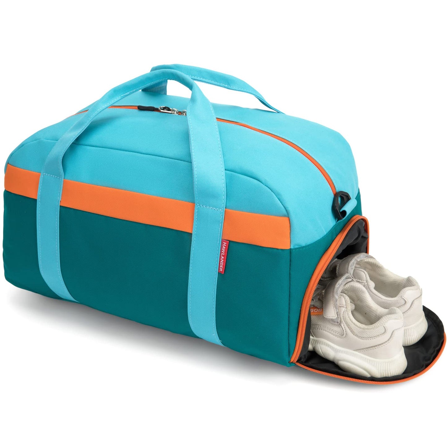 HawLander Kids Duffle Bag for Boys or Girls, Fit School Practice, or Overnight Travel (Blue Green)