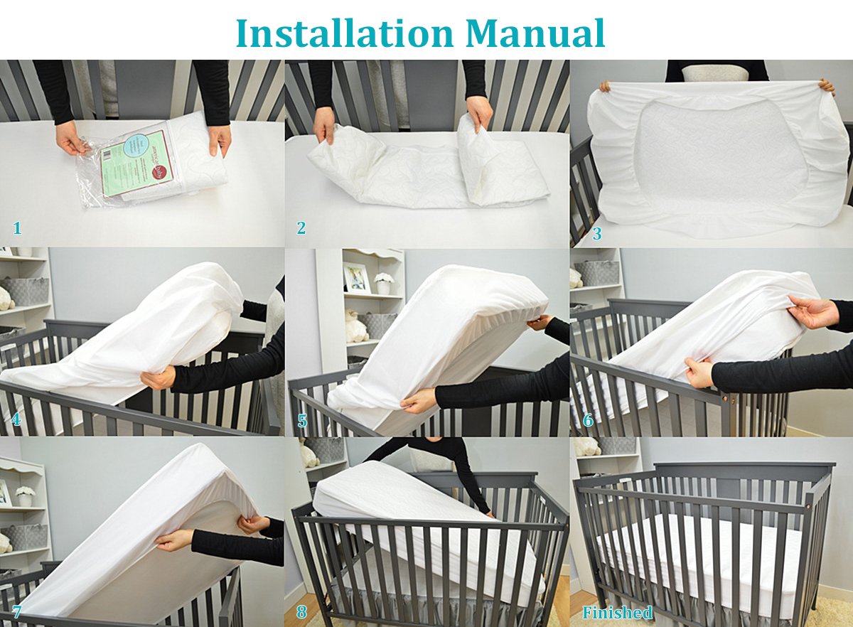 American Baby Company Waterproof Fitted Crib Mattress Protector 52" x 28" - Quilted, Noiseless, Soft & Breathable Crib & Toddler Mattress Pad Cover