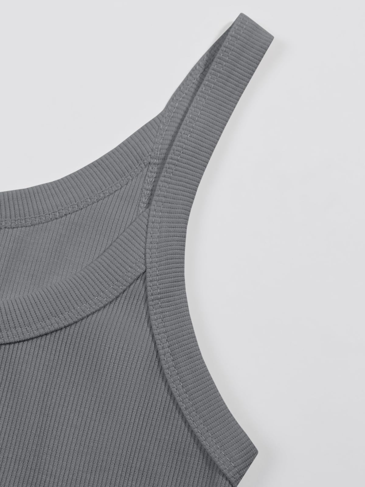 Ivay Womens Scoop Neck Ribbed Knit Tank Top Sexy Cotton Sleeveless Camisole Shirts