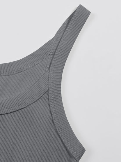 Ivay Womens Scoop Neck Ribbed Knit Tank Top Sexy Cotton Sleeveless Camisole Shirts