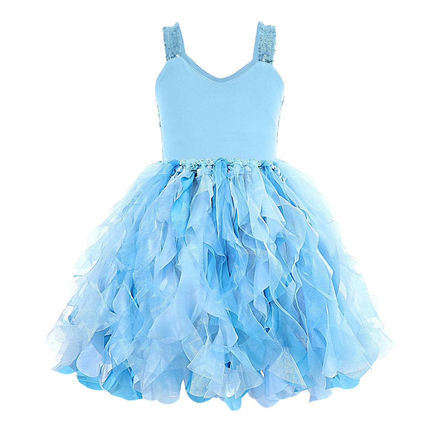 Blue Tutu Dress for Girls Birthday Party Kids Sparkly Sequin Tulle Fancy Fairy Princess Dress for Toddler Girls Prom Sneaker Ball Gowns Pageant Wedding Formal Graduation Halloween Costume 10T