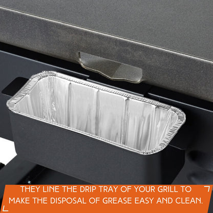 30-Pack Blackstone Griddle Accessories Drip Pan Liners, Aluminum Foil Pan Disposable for 17" 22" 28" 36" Blackstone Griddle Drip Tray Holder Grill Rear Grease Catcher Cup Liners