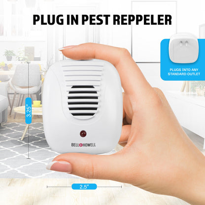 Bell+Howell Upgraded 2025 Ultrasonic Pest Repeller Indoor 4 Pk, Mice Repellent Indoor Home Kit, DIY Pest Control at Home, Plug in Spider Repellent, Rodent Repellent, Bug, Insect, Family & Pet Safe
