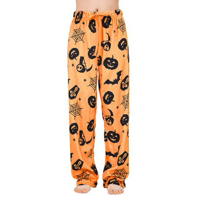 Women's Plush Fuzzy Pajama Pants Warm Cozy Pj Bottoms Drawstring Lounge Pants Fleece Sweatpants Fluffy Sleepwear D Orange Pumpkin Medium