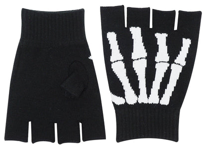 Bienvenu Unisex Stretchy Fingerless Hand Warmer Skeleton Gloves
