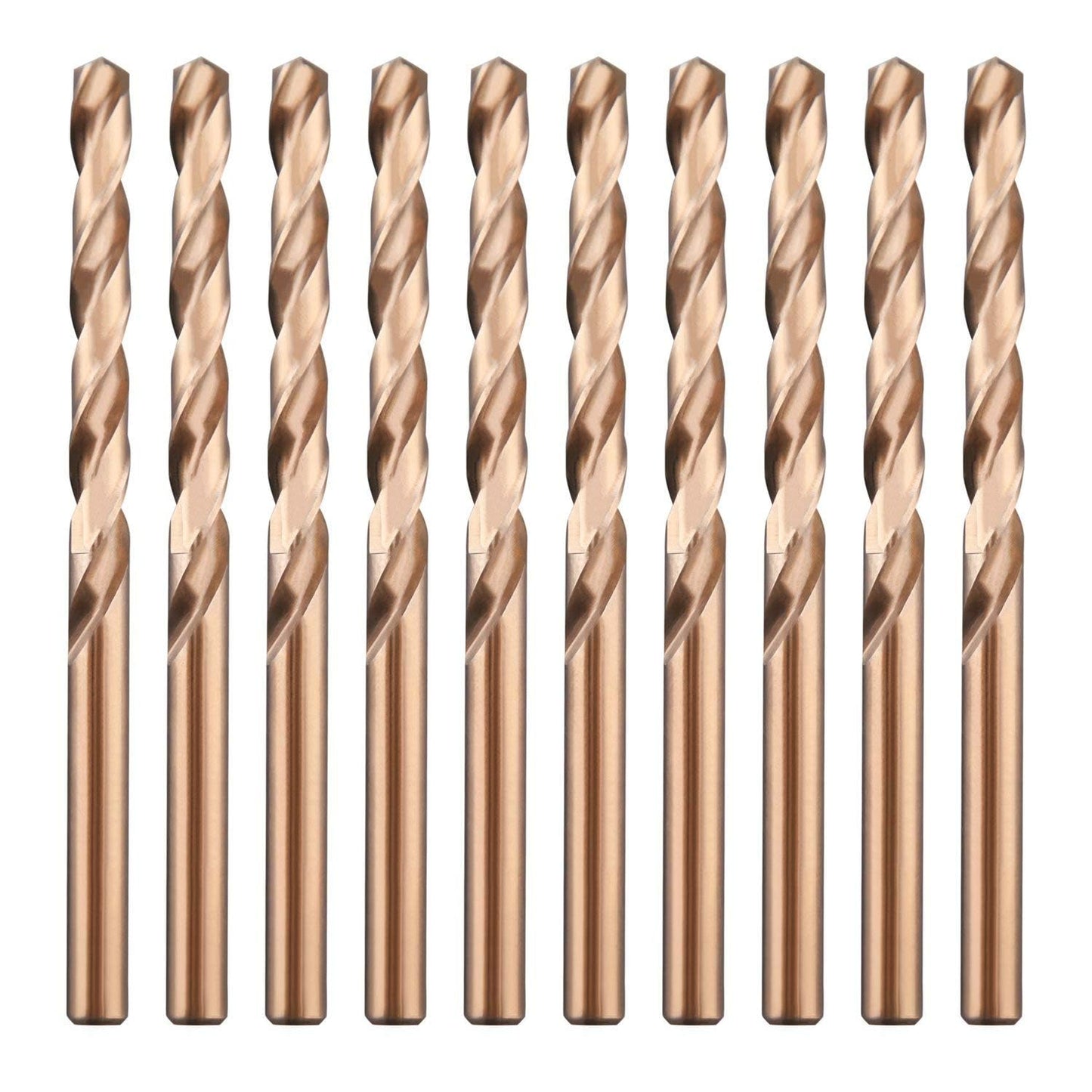 5/16" M35 Cobalt HSS Jobber Length Twist Drill Bit with Straight Shank,Heavy Duty, Pack of 10 PCS, Drilling for Cast Iron, Heat-Treated Steel, Stainless Steel and Other Hard Materials by LU&MN