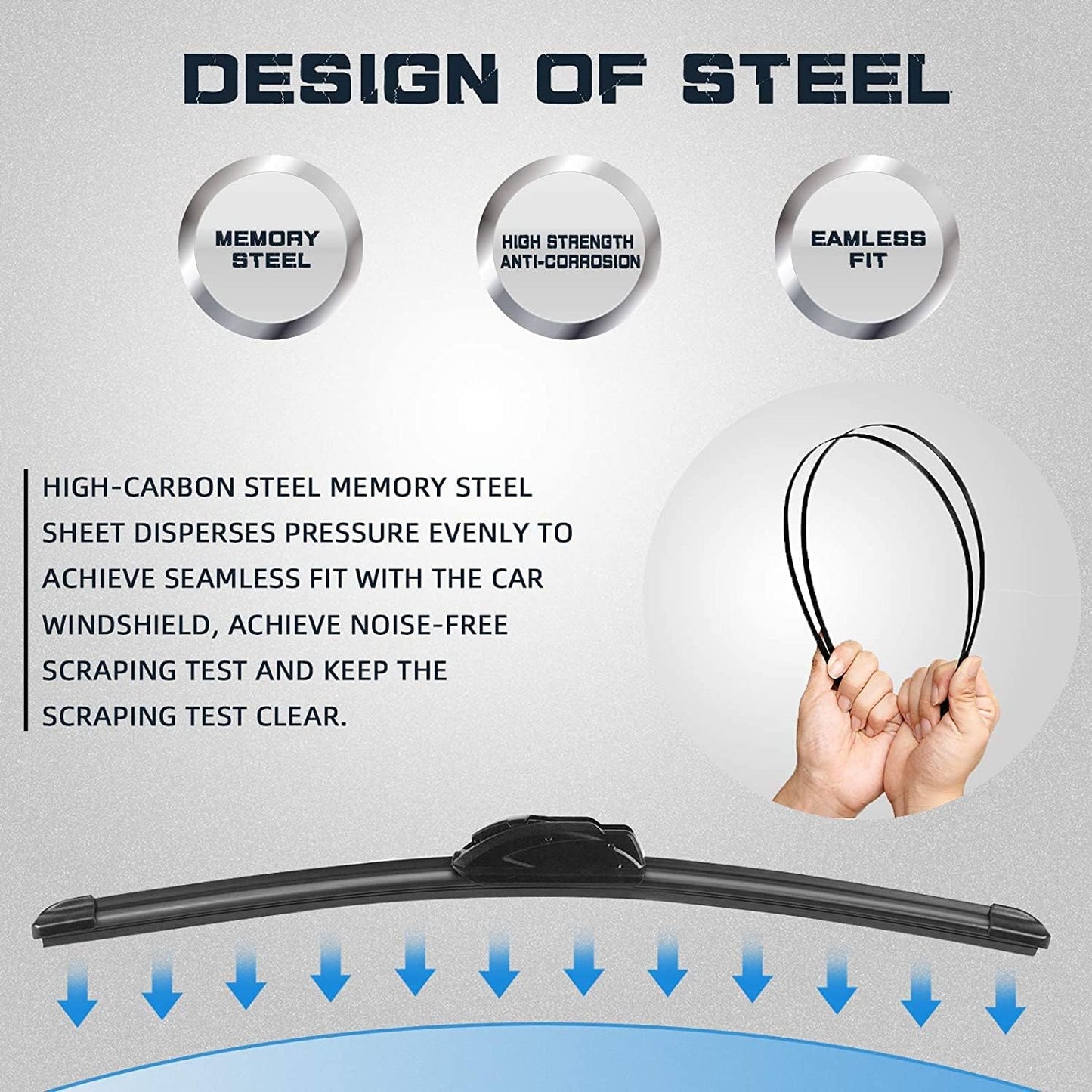 AUTOBOO 15"+15" Windshield Wipers with 13 Inch Rear Wiper Blade Replacement for Jeep wrangler JK 2008-2018,Jeep wrangler 2007-2017-Original Factory Quality (Pack of 3)