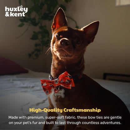 Huxley & Kent Pet Bow Tie for Dogs & Cats - Halloween Adjustable Hook & Loop Collar Accessory - Cute & Comfortable for Holidays & Celebrations - Ghostbusters, Extra-Large