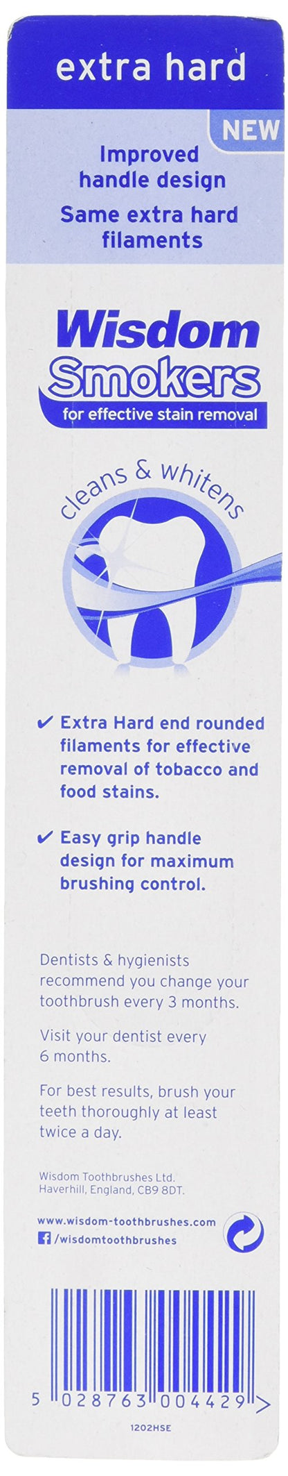 Wisdom Smokers Toothbrush - Extra Hard - ( Color May Vary )