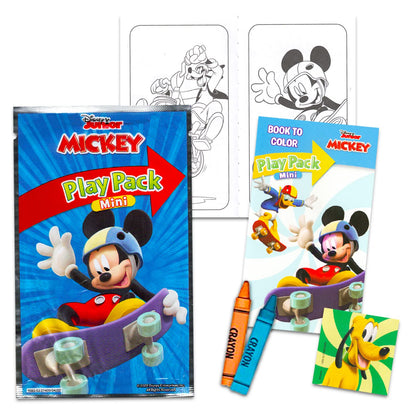 Beach Kids Disney Mickey Mouse Birthday Party Favors Set - Bundle with 24 Mickey Play Packs | Mini Coloring Books, Stickers, and More for Goodie Bags