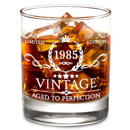 AOZITA 40th Birthday Gifts for Men - 40th Birthday Decorations for Men, Party Supplies - 40th Anniversary Ideas for Him, Dad, Husband, Friends - 11oz Whiskey Glass