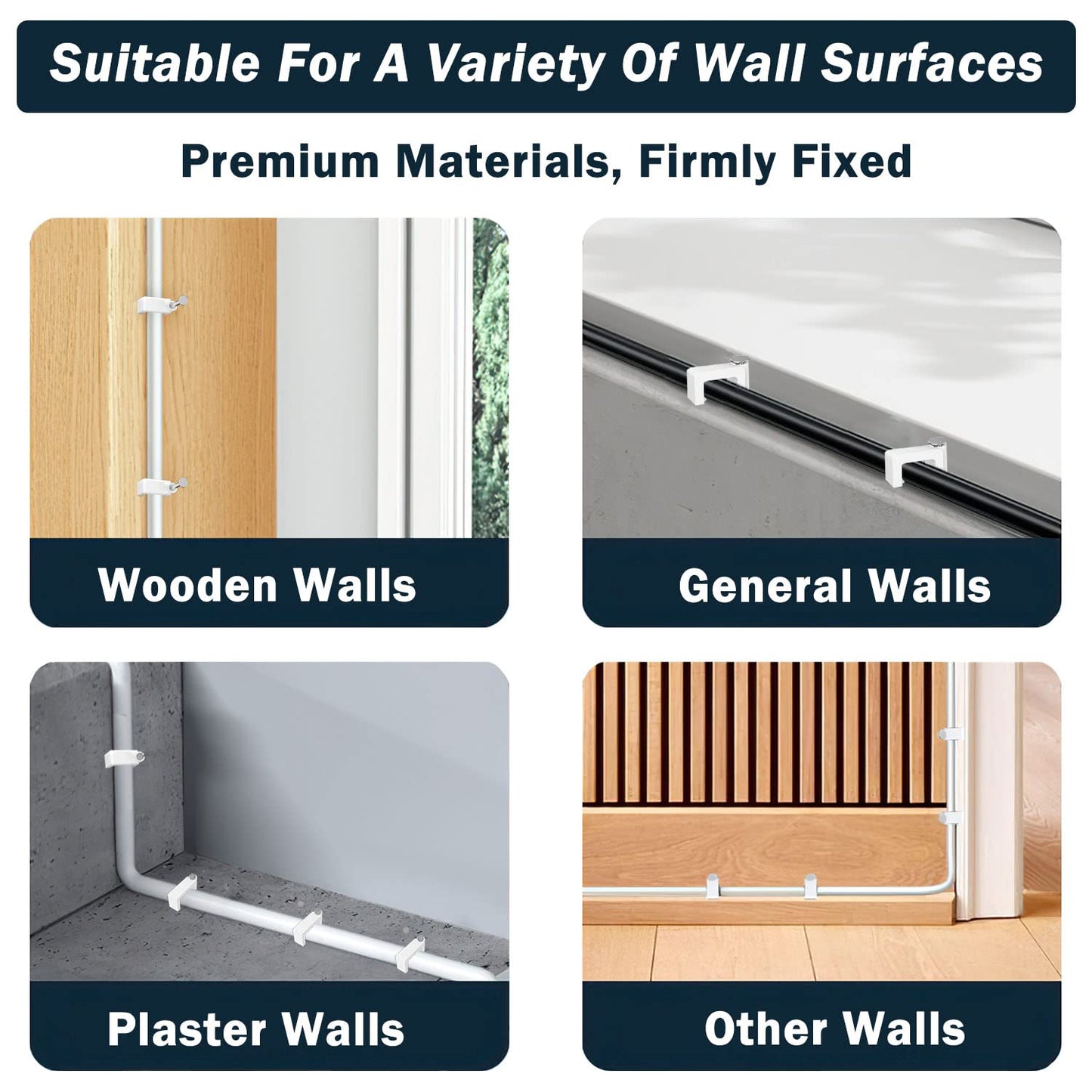 Cable Clips Nail in Cable Clips 100 Pcs 8mm Flat Ethernet Cable Wall Clips Cable Tacks Coax Cable Clip Speaker Wire Clips Cable Nails for Cords Cat5/Cat5e/Cat6/Cat7 RJ45 Cord Clips