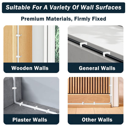 Cable Clips Nail in Cable Clips 100 Pcs 8mm Flat Ethernet Cable Wall Clips Cable Tacks Coax Cable Clip Speaker Wire Clips Cable Nails for Cords Cat5/Cat5e/Cat6/Cat7 RJ45 Cord Clips