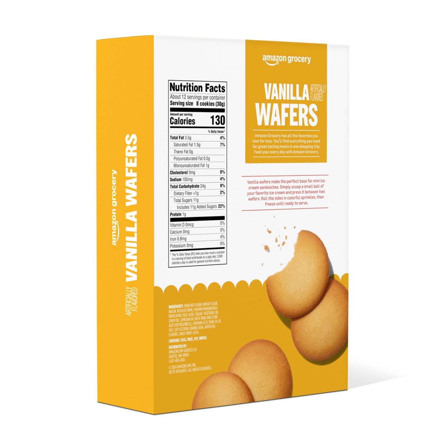 Amazon Grocery, Vanilla Wafers, 12 Oz (Previously Happy Belly, Packaging May Vary)