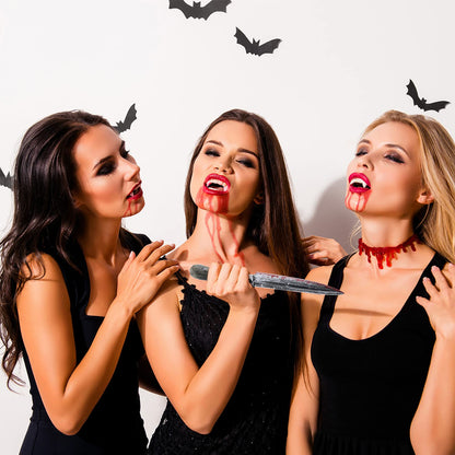 Boao 2 Pieces Fake Knife Party Supplies, Halloween Realistic Plastic Knife Prop for Horror Party Role Playing,Toy for Halloween Costume Accessory(Style 3)