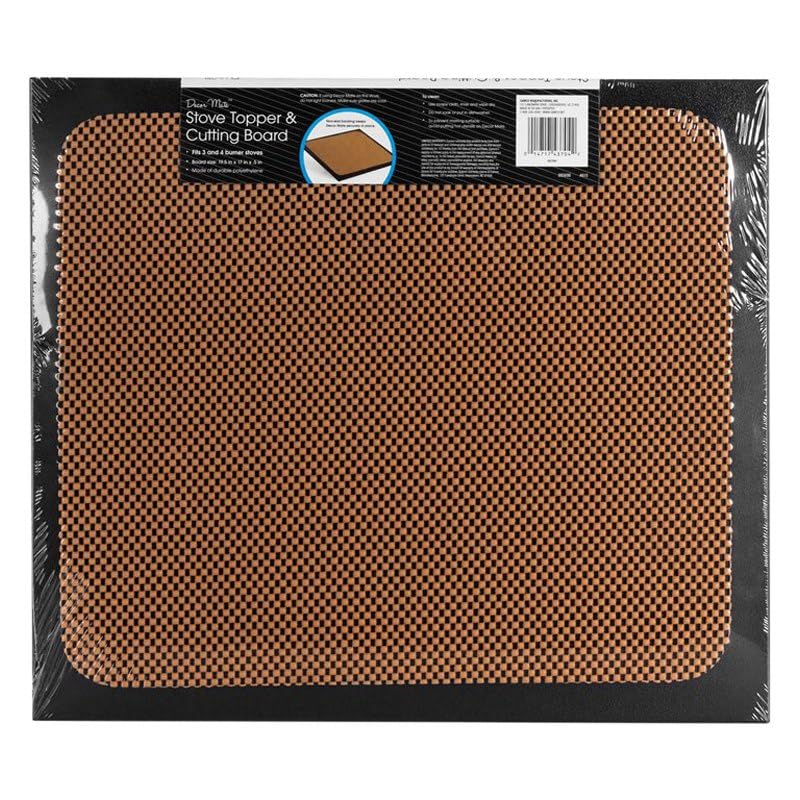 Camco 43704-A Decor Mate Stove Topper and Cutting Board - Eliminates RV and Camper Stove Top Rattling |Can be Used as a Serving Tray - Black (43704)