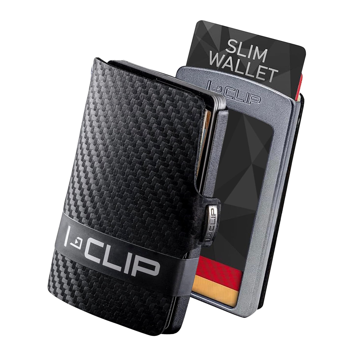 I-CLIP, Premium Men's Leather Wallet, Versatile Changeable Money clip, Secure Card Holder, Compact Men's Wallet Minimalist, Sleek Slim Design, Perfect Money Clip Wallet for Men - Gunmetal Black Carbon