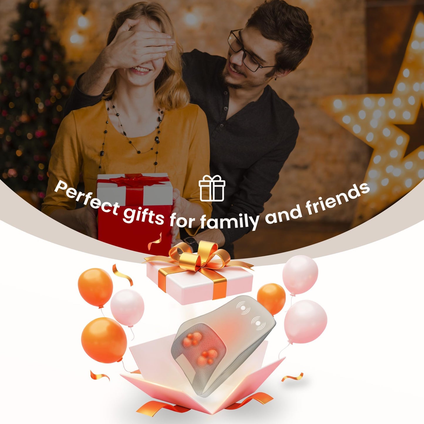 Heycool Back Massager for Pain Relief Deep Tissue, Shiatsu Back and Neck Massager with Soothing Heat, Vibration Kneading Massage Pillow for Neck Shoulder, Gifts for Women Mom