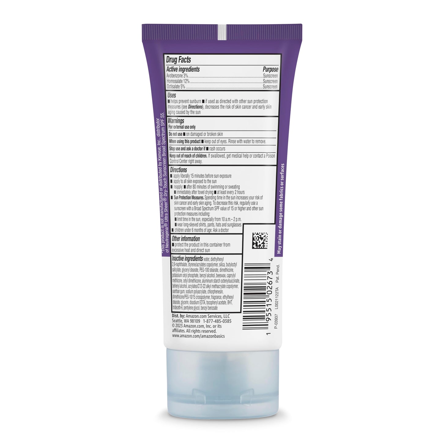 Amazon Basics Sheer Facial Sunscreen SPF 55, UVA/UVB Protection, Unscented, Lightweight, Water Resistant, Formulated without Octinoxate & Oxybenzone, 3 fl oz (Pack of 1) (Previously Solimo)