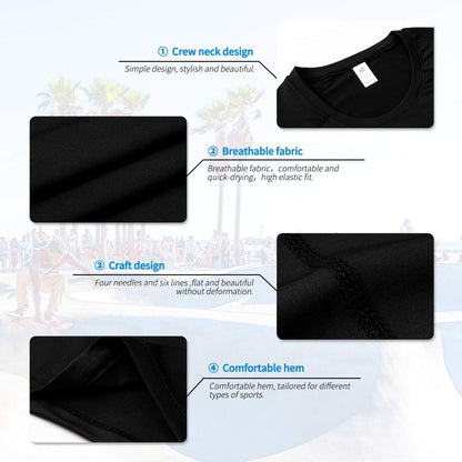 2/3 Pack Men's Compression Shirts Short Sleeve Workout T-Shirt Cool Dry Undershirts Baselayer Sports Shirt Running Tops