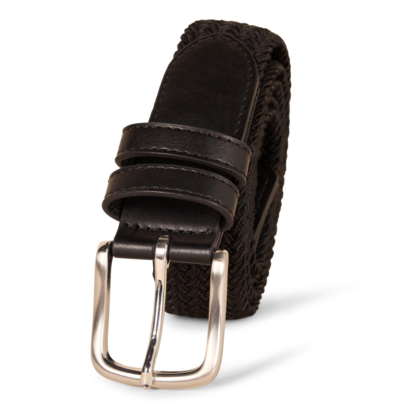 Amazon Essentials Men's Stretch Woven Braid Belt, Black, 34