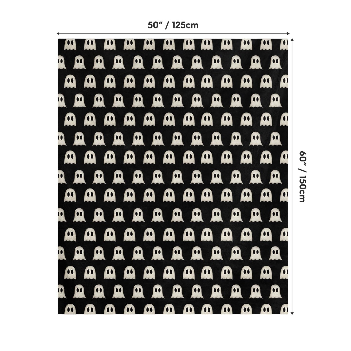 Horaldaily Halloween Flannel Blanket Throw, Cute Ghost Black Soft Fuzzy Plush Cozy Fleece Blankets for Couch Sofa Bed Lounging, Ideal Gifts for Kids Adults Wife Self, 50x60