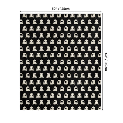 Horaldaily Halloween Flannel Blanket Throw, Cute Ghost Black Soft Fuzzy Plush Cozy Fleece Blankets for Couch Sofa Bed Lounging, Ideal Gifts for Kids Adults Wife Self, 50x60