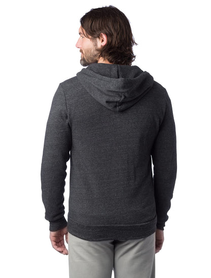 Alternative Men's Rocky Fleece Zip Hoodie, Eco Black, Large