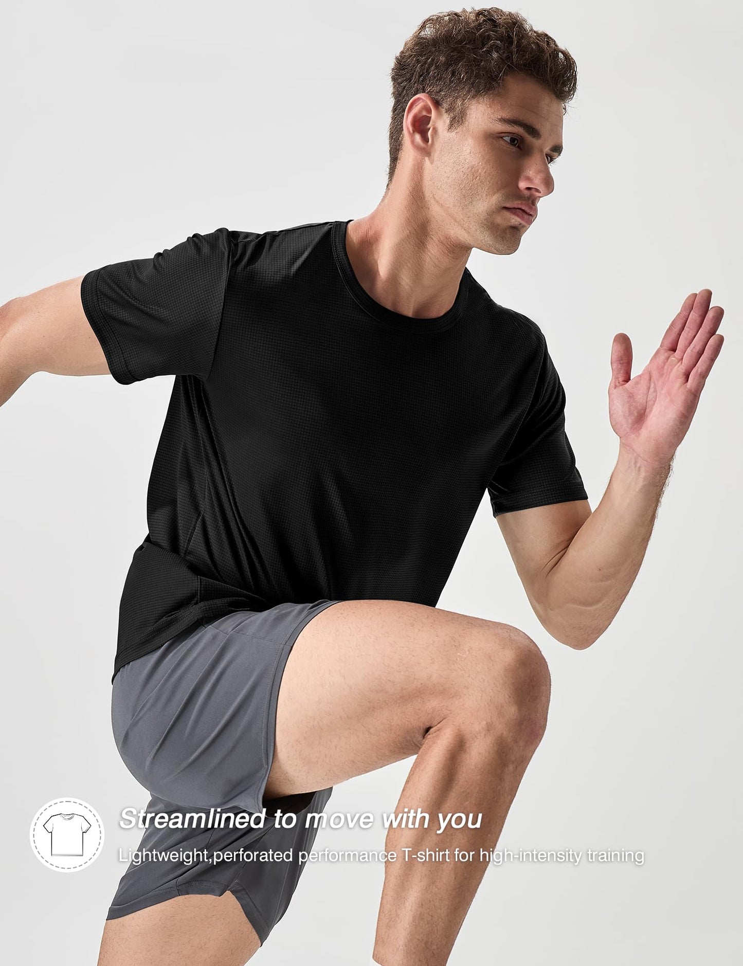 ALLTHRO Men's 2 Pack Lightweight Crew Neck Athletic Running Short Sleeve T-Shirts Breathable Gym Workout Tee Shirts for Men Black/Navy,X-Large