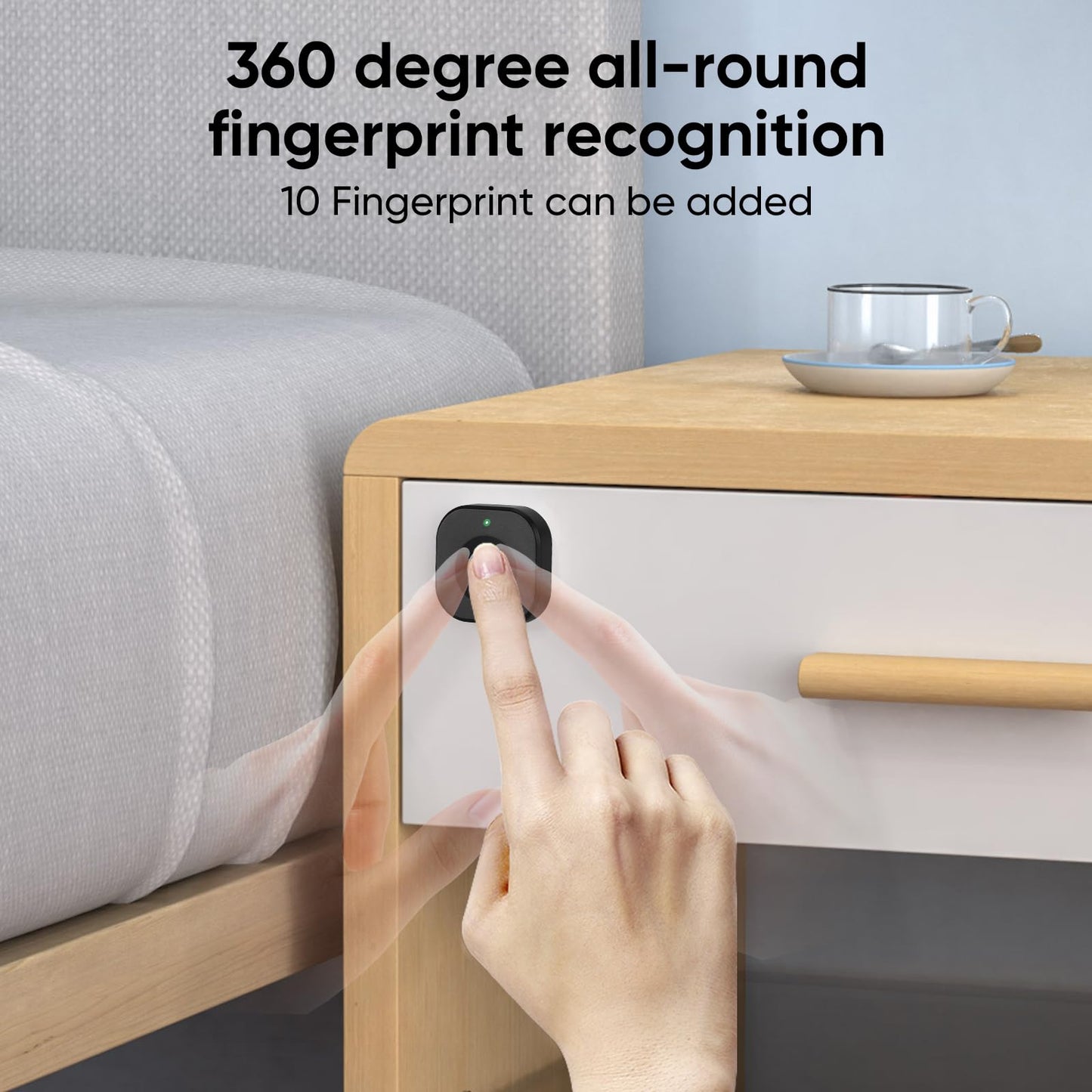 Bluetooth Fingerprint Cabinet Lock With Phone/Watch App Unlock, Smart Biometric Keyless Hidden File Drawer Wardrobe Lock, Child Safety Electric DIY Wooden Furniture